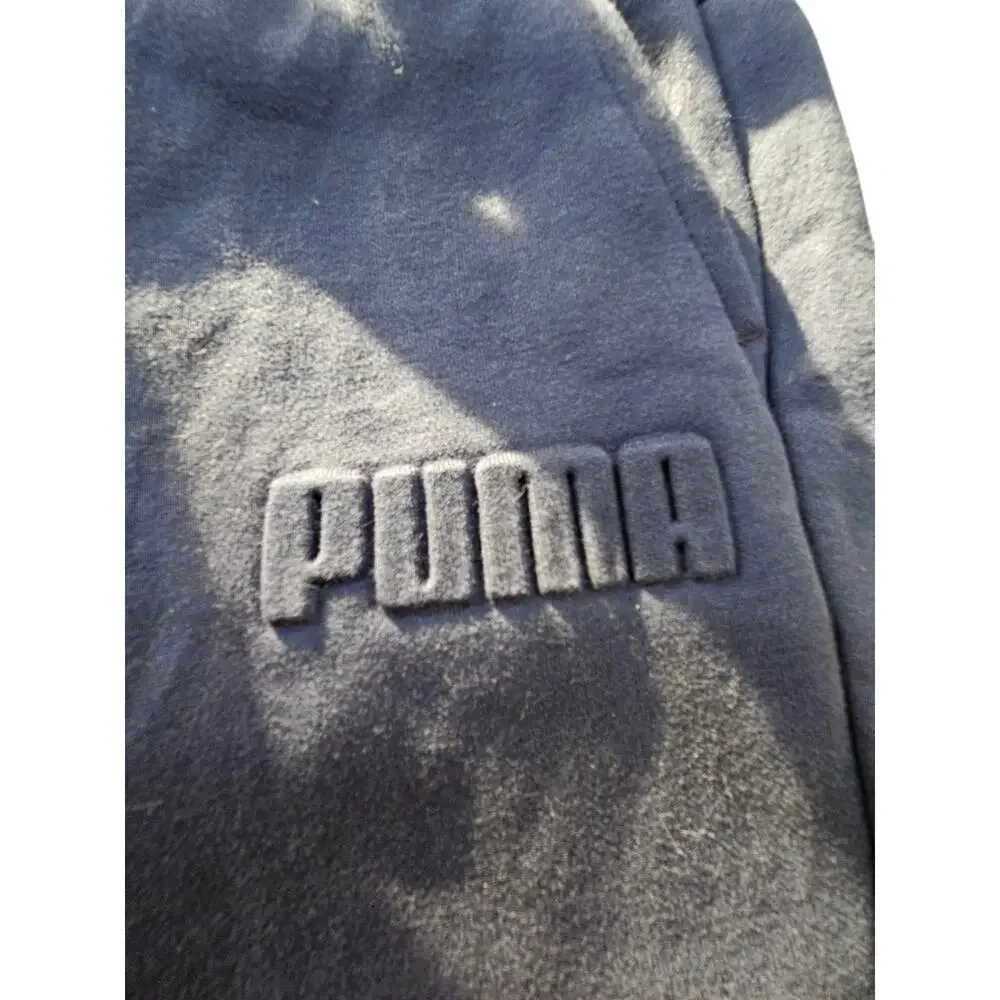 NWT PUMA Set Men's Modern V2 Embossed Blue Fleece Jogger Sweatpants/ Hoodie Sz M